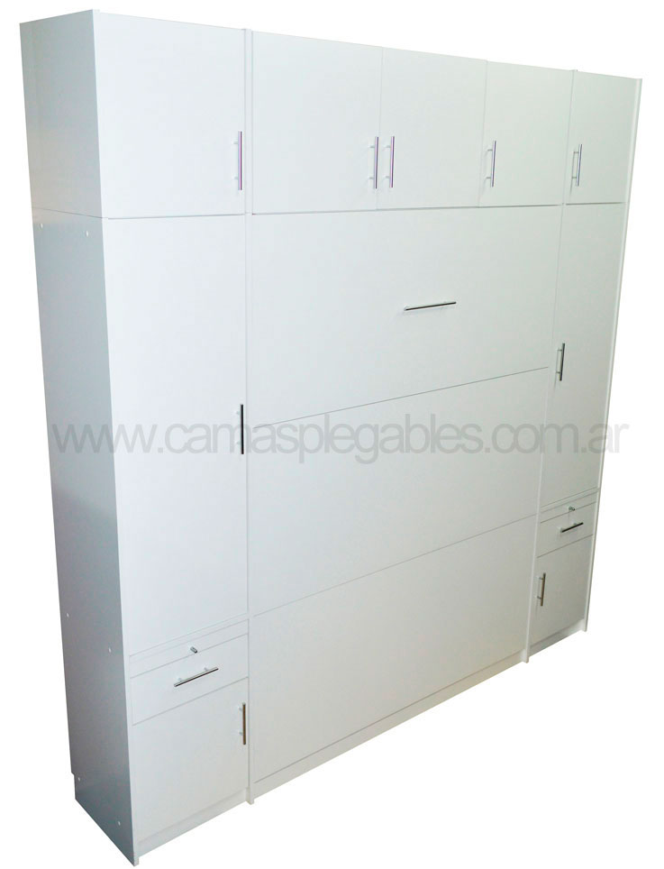 Mueble placard con cama rebatible plegable para colchon 2 plazas 001