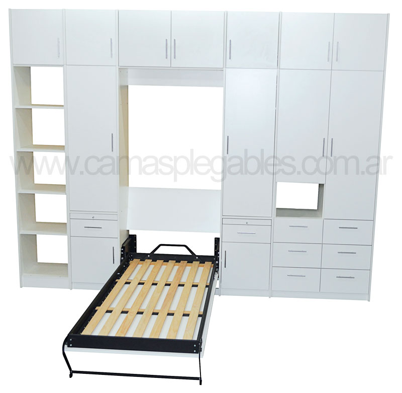 Placard-con-cama-rebatible-plegable-colchon-1-plaza-escritorio-estantes-baulera-melamina-001