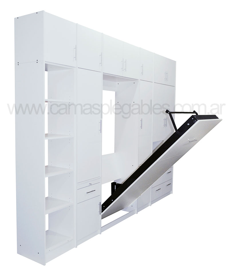 Placard-con-cama-rebatible-plegable-colchon-1-plaza-escritorio-estantes-baulera-melamina-006