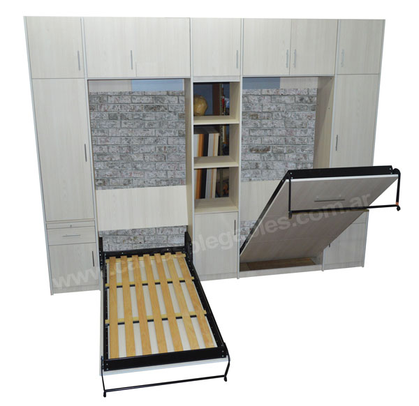 Placard-con-camas-rebatibles-plegables-colchon-1-plaza-cajoneras-estantes-baulera-002