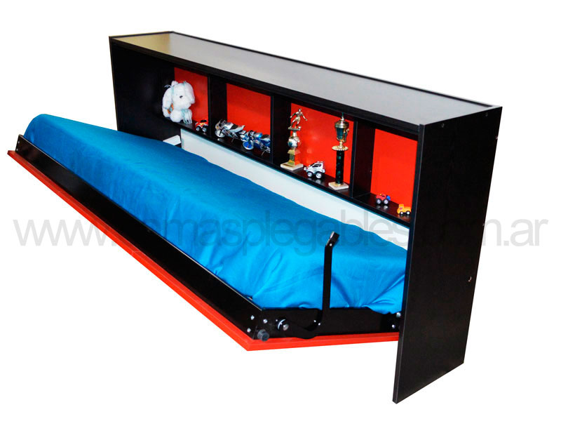 cama repisa horizontal rebatible 1 plaza e