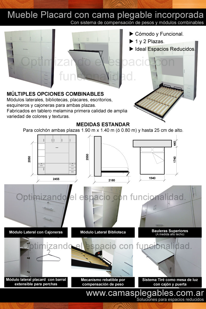 Medidas camas rebatibles 2 plazas