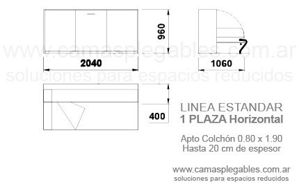 mueble cama rebatible horizontal 1 plaza simple